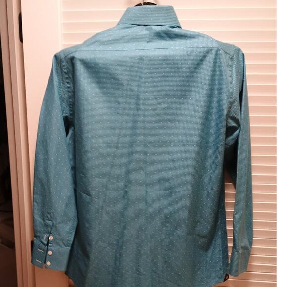 Preowned Circle of Gentlemen Button Down Dress Shirt - Size 16.5 / 42 Blue - Picture 10 of 16